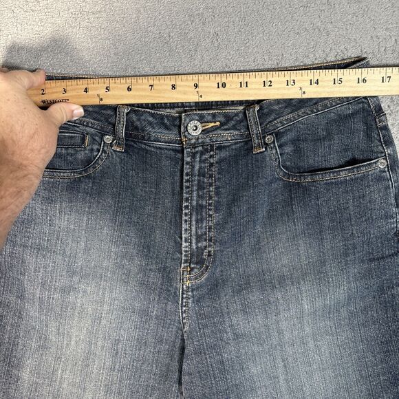 Chicos Platinum Jeans Women’s Size 2.5 Fit 33x27 Blue Denim Jeans Boot Cut Faded - Picture 4 of 10